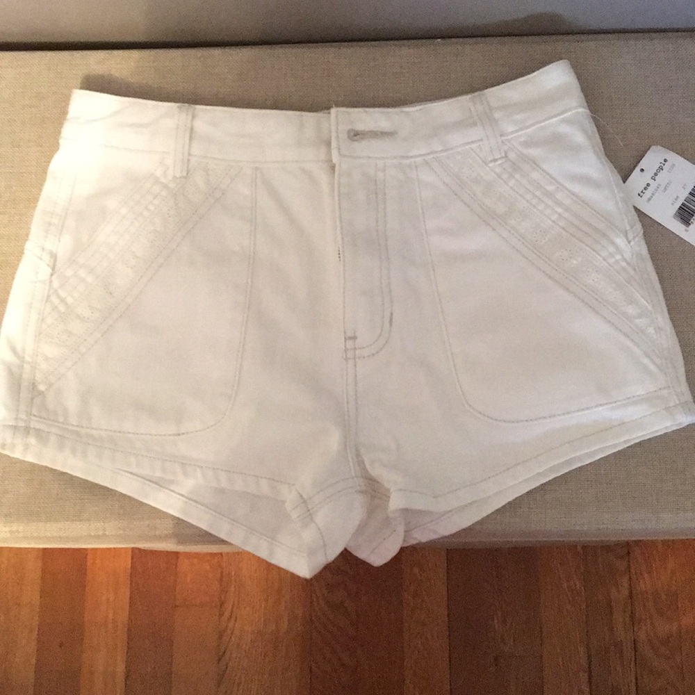 White jean shorts